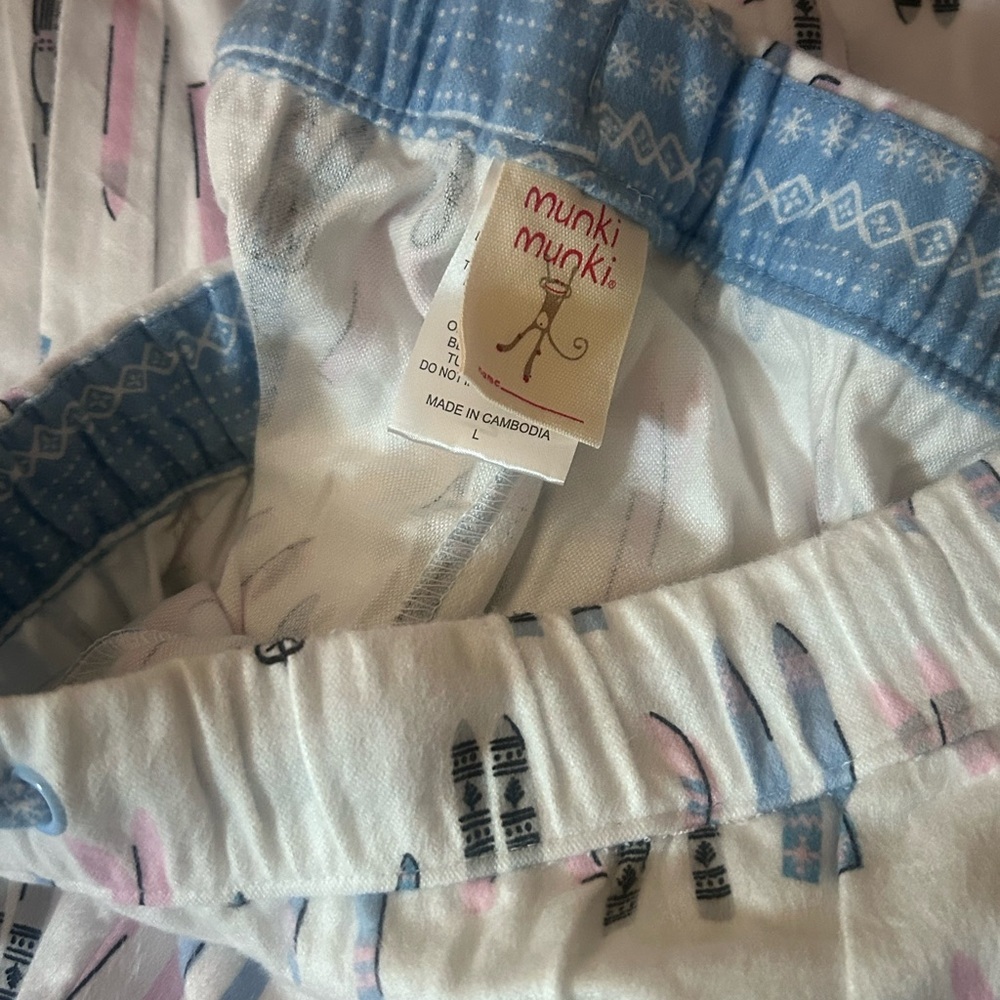Munki Munki Pajamas for Women Classic Flannel PJ Set Long Sleeve Large NWT - Picture 6 of 6
